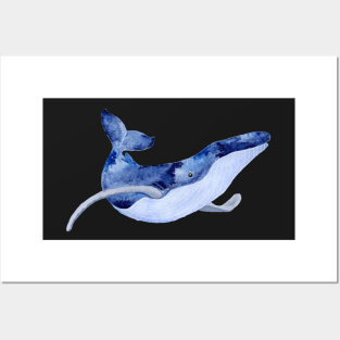 WHALE - SALT WATERCOLOR WHALE Posters and Art